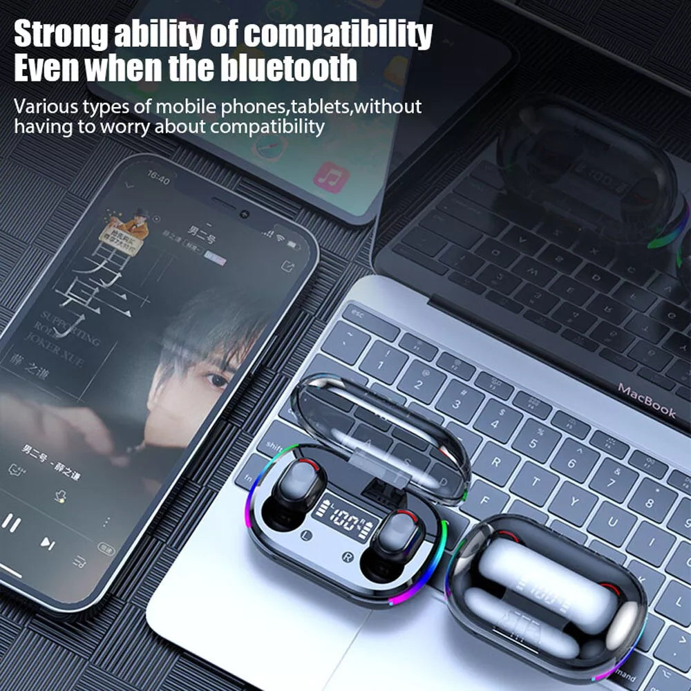 Mini Waterproof Wireless Earbuds With Digital Display Bluetooth